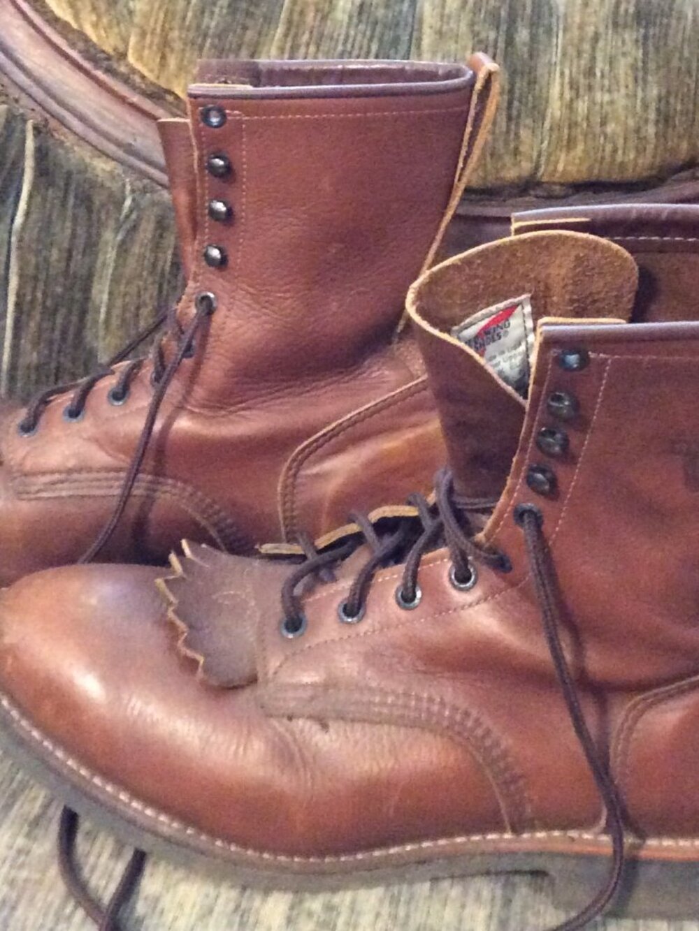 Red Wing Shoes Men's Tan Leather Upper Boots  Size 11 Made in USA - Gently Worn - Picture 2 of 10